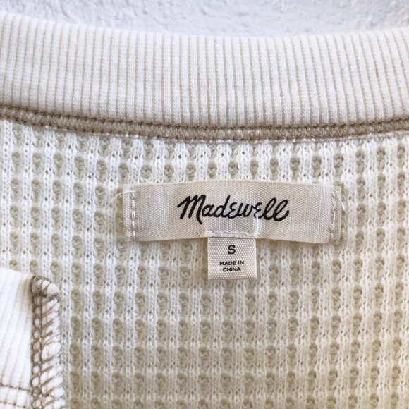 MADEWELL Waffle Split-Neck Crop Tee Size Small - Picture 7 of 10